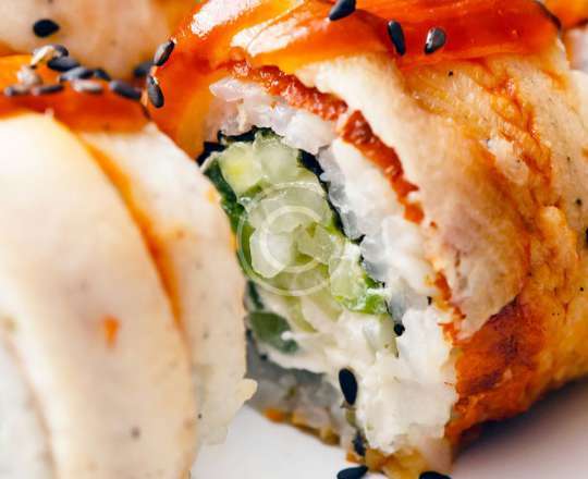 California Roll with Black Sesame